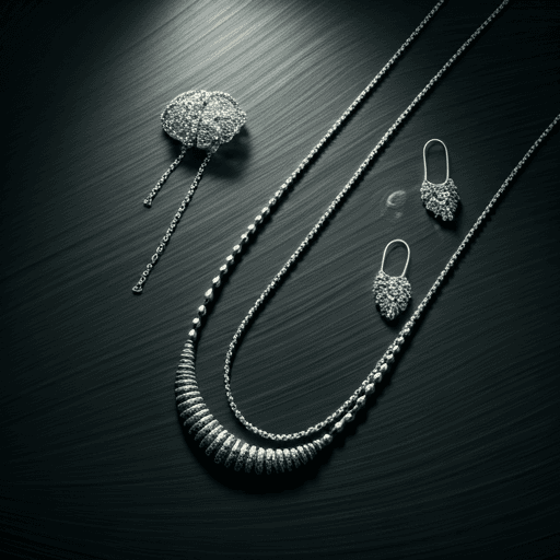 Layered silver necklaces editorial