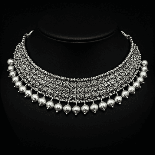 Chandrika Silver Choker
