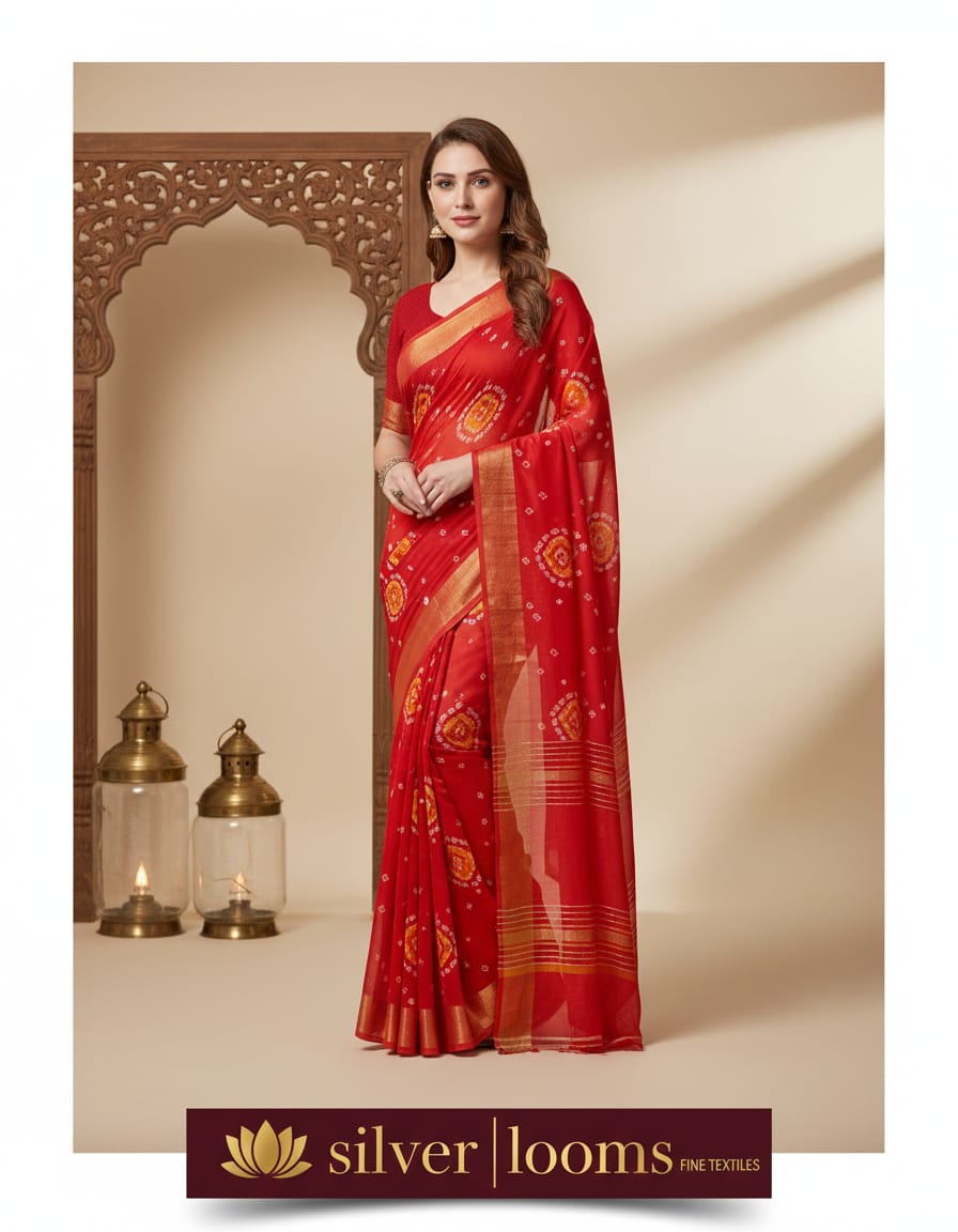 Chiffon Bandhej Saree