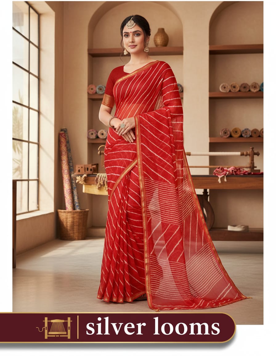 Chiffon Leheriya Saree